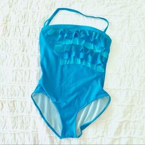 Spanx one piece ruffle swimsuit